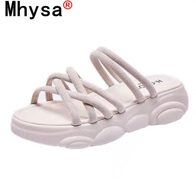 

2021 Women's Shoes Summer Sandals New Open-toed Beach Shoes Outdoor Walking Platform Shoes Women's Comfortable Casual Slippers