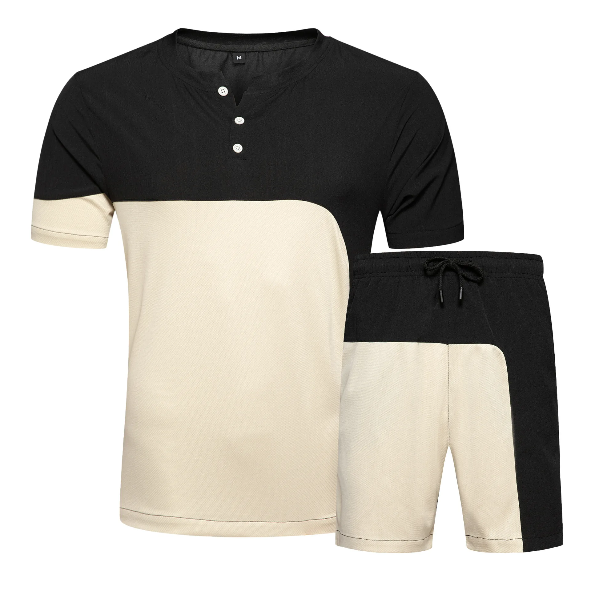 

New Summer Set Men Causal Bedding Suits Short Sleeve 2PCS Sweatsuit + Shorts Fashion Tracksuit Men Sportsuits T-shirt + Shorts