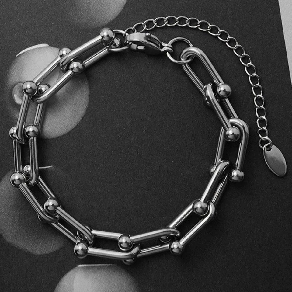 Высококачественные u-образные браслеты-цепочки ручной работы из нержавеющей