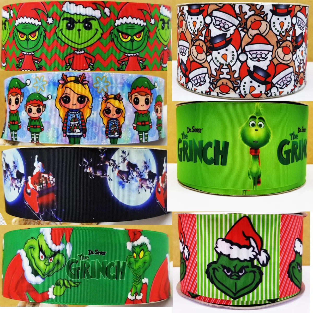 Бесплатная доставка 50 ярдов Рождественская лента с принтом корсажная 23735|Ленты