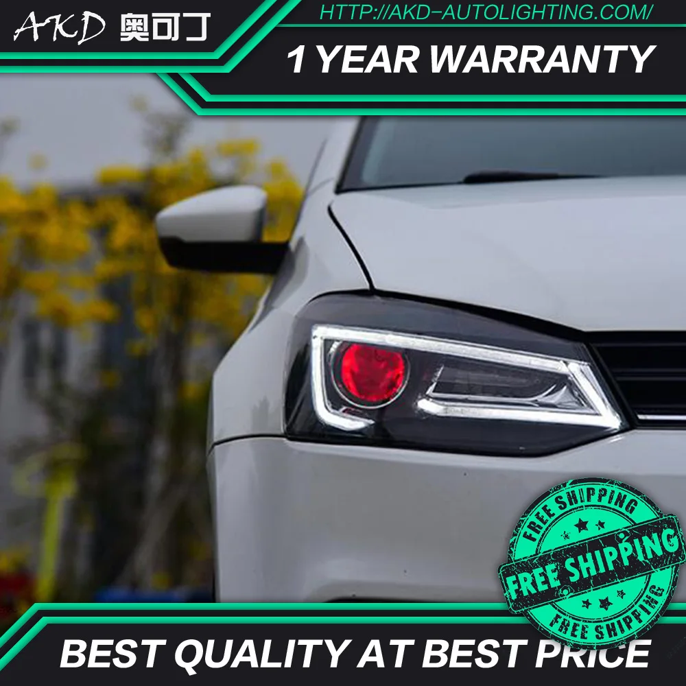 AKD тюнинг автомобильных фар для VW Polo светодиодные фары DRL ходовые огни Bi-Xenon Beam
