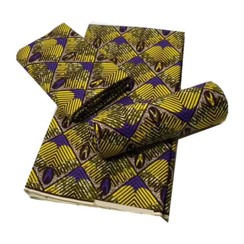 

Veritable Nigerian African Wax Print Fabrics 100% Cotton African Pagne Ankara Style Wax 6 yards for wedding dress NN1415-15