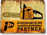 pioneer partner chain saws tools garage lumber malt vintage home decor decorative plaques for bar wall art craft 20x30cm