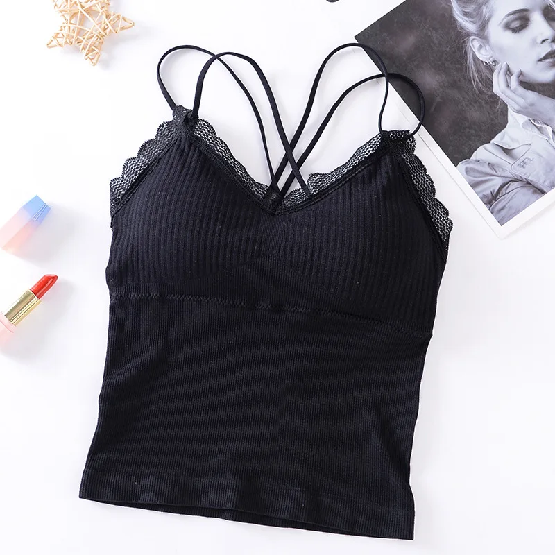 Длинные бесшовный бюстгальтер жилет для Для женщин Красота со скрещиванием