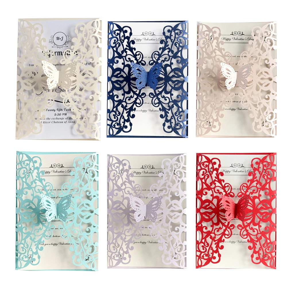 10 шт. обложка + внутренняя страница конверт бумага с вырезом в виде бабочки