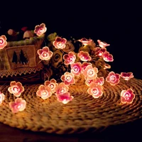 miflame 2m strip light cherry blossom room waterproof garden decoration flower shape flashing peach lamp string christmas deco