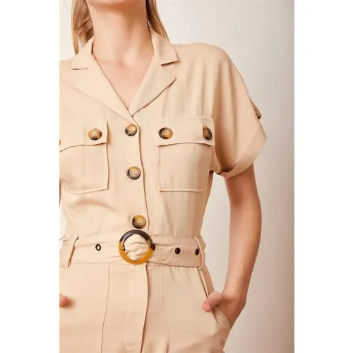 

Never More Female Arched Shorts Jumpsuit