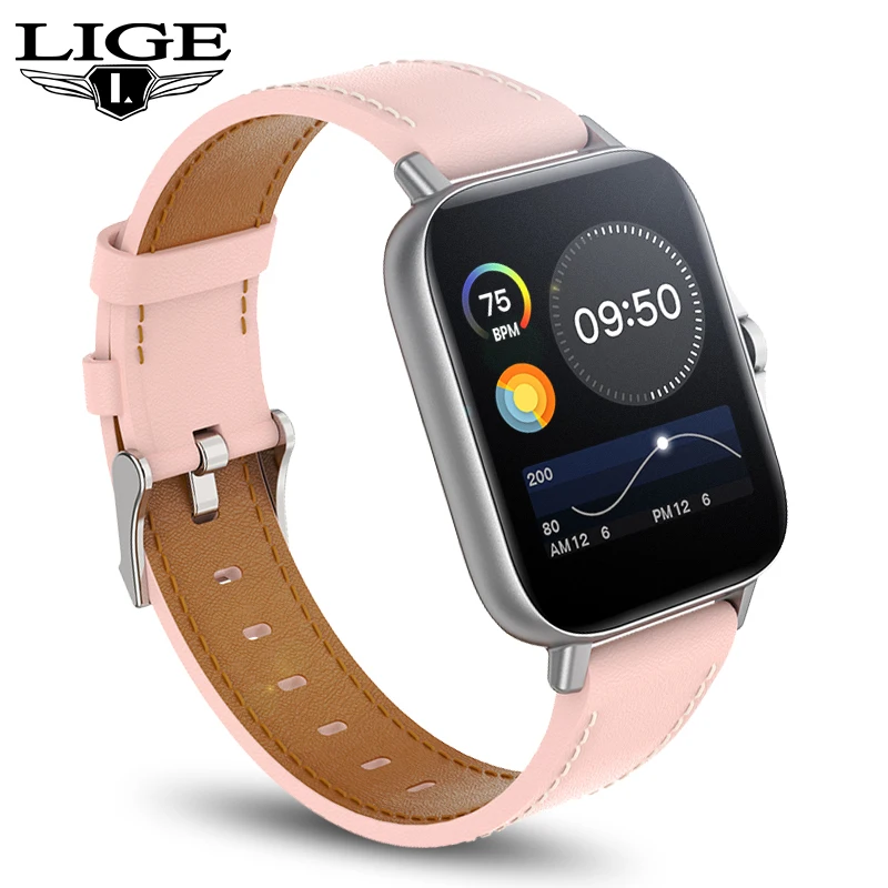 

LIGE Smart Watch Men 1.69 inch Full Touch Bluetooth Call Fitness Tracker IP67 Waterproof Women Smartwatch For Android IOS Phone