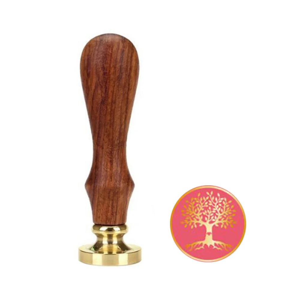 

4 Pcs Retro Date Stamp Roller Set Seal Stamps with Stamp Head Wooden Handle and 2 Red Wax Strips for Scrapbooking Stamping