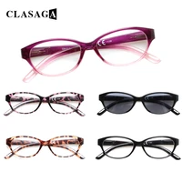 clasaga 4 pack reading glasses spring hinge hd reader eyeglasses men women cat eye frame decorative eyewear including sunglasses