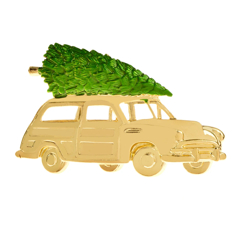 

CINDY XIANG Car Carry A Christmas Tree Brooch Pin Fashion Enamel Design Lable Badages 2 Colors Available