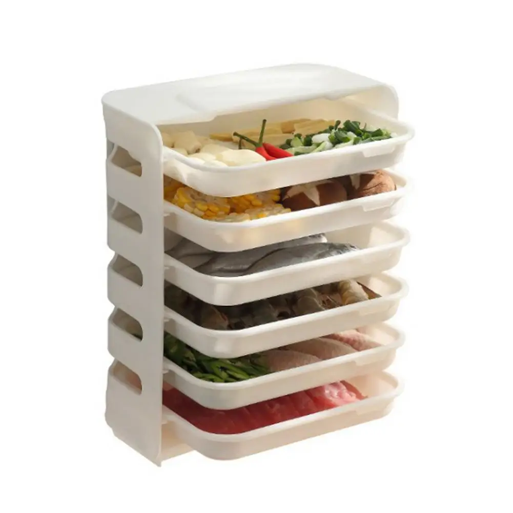 

Шестиуровневая кухонная стойка для овощей, перфорированная настенная кухонная полка для овощей, популярный портативный органайзер для хра...