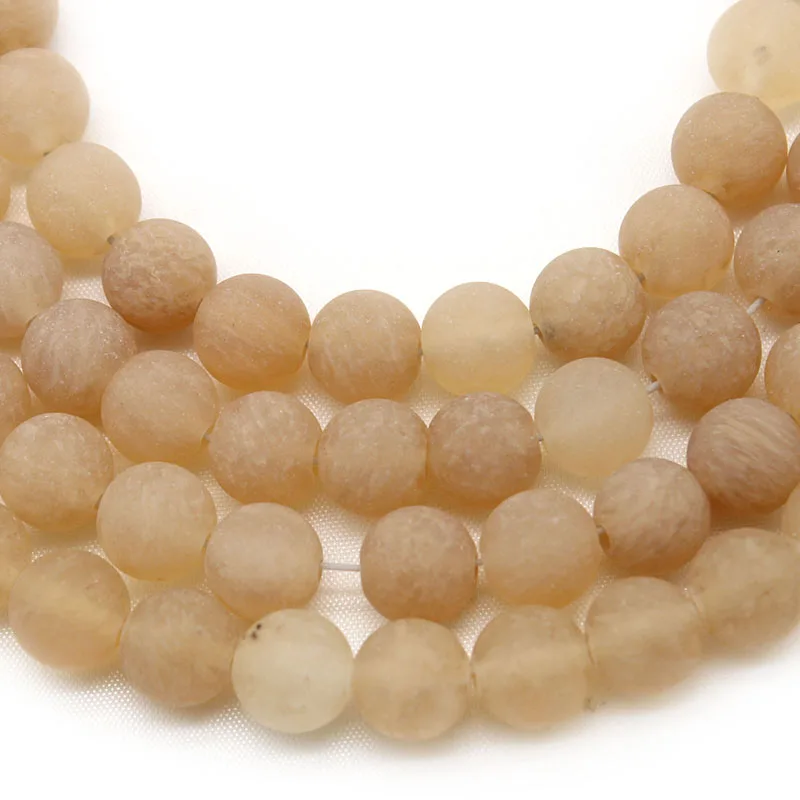 

Natural Stone Matte Citrines Quartz 15"Strand Pick Size 4/6/8/10/12mm Loose Round Beads for Jewelry Making Accessories DIY