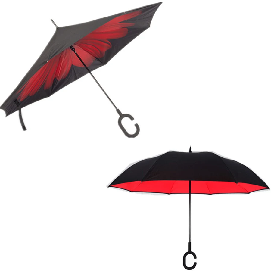Зонт с обратным ходом креативный двухслойный перевернутый для мужчин и женщин
