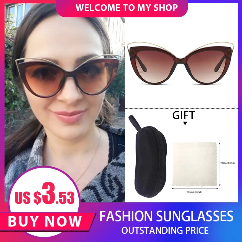 Солнцезащитные очки кошачий глаз для мужчин и женщин винтажные брендовые