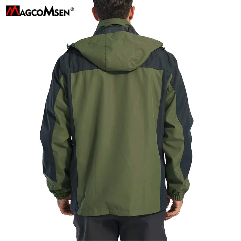 MAGCOMSEN Men Jackets 2021 New Autumn Outdoor Windproof Waterproof Hooded Coat with Multi Pockets Windbreaker for Hiking Fishing | Мужская