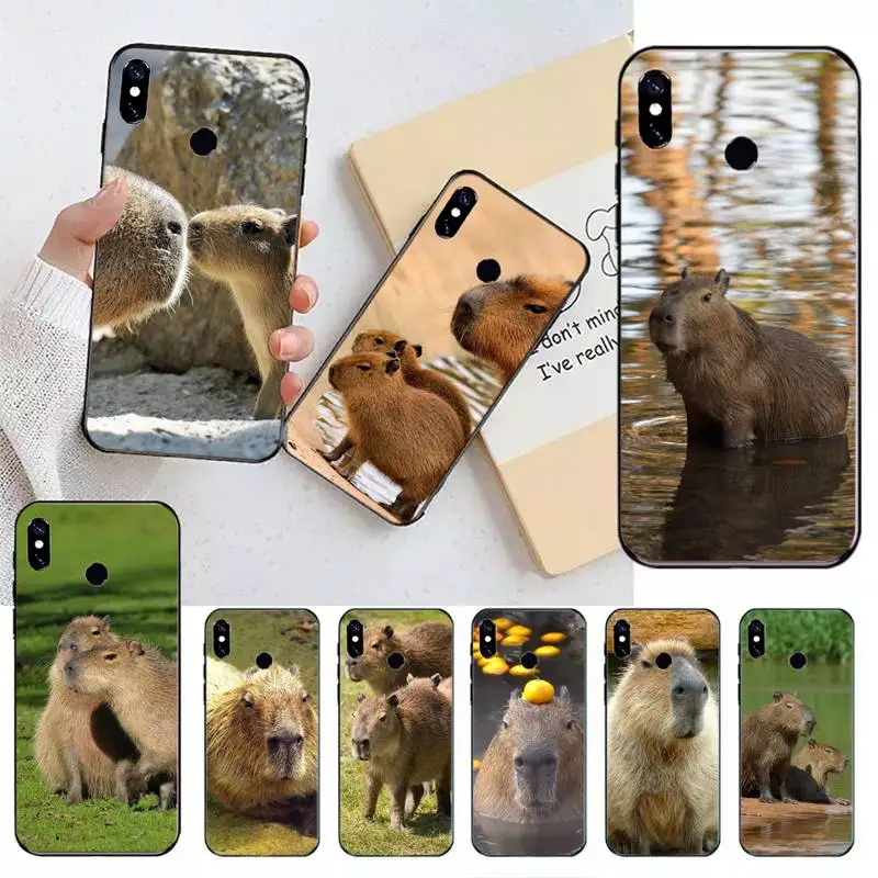 

Capybara cute animal Phone Case For Xiaomi Redmi note 7 8 9 t k30 max3 9 s 10 pro lite Luxury brand shell funda coque