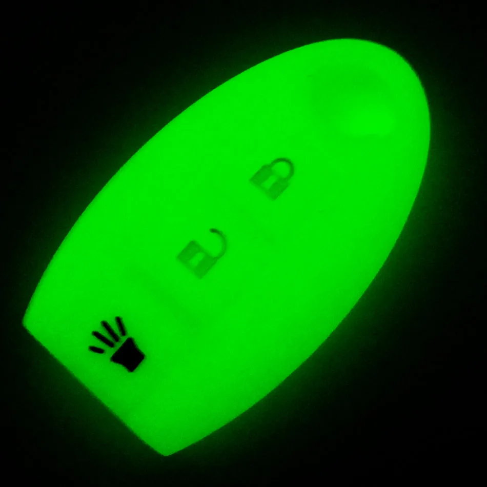 1 шт. 3 кнопки светящийся силиконовый чехол для ключей от машины Nissan March Murano Geniss Almera