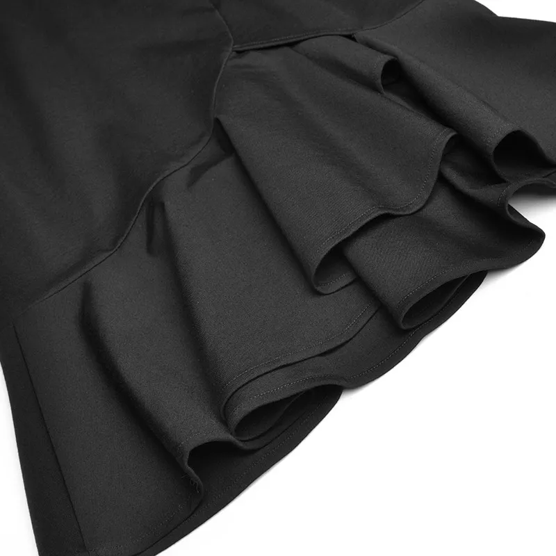 

High Quality Vintage Gold Embroidery Dress Runway Women Fashion Long Sleeve Clothes Trumpet Black Festa Party Robe Femme Vestido