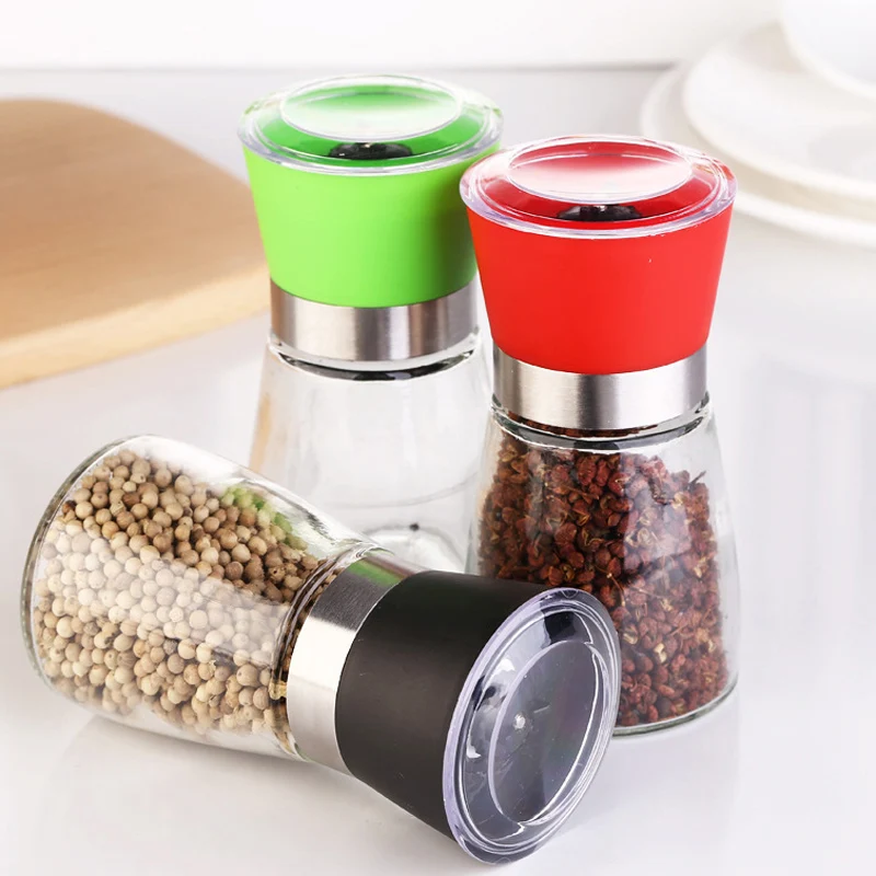 1Pc Pepper Mill Grinder Glass Salt Grinding Bottle Manual Seasoning Herb Spice Muller Jar Kitchen Accessories | Дом и сад