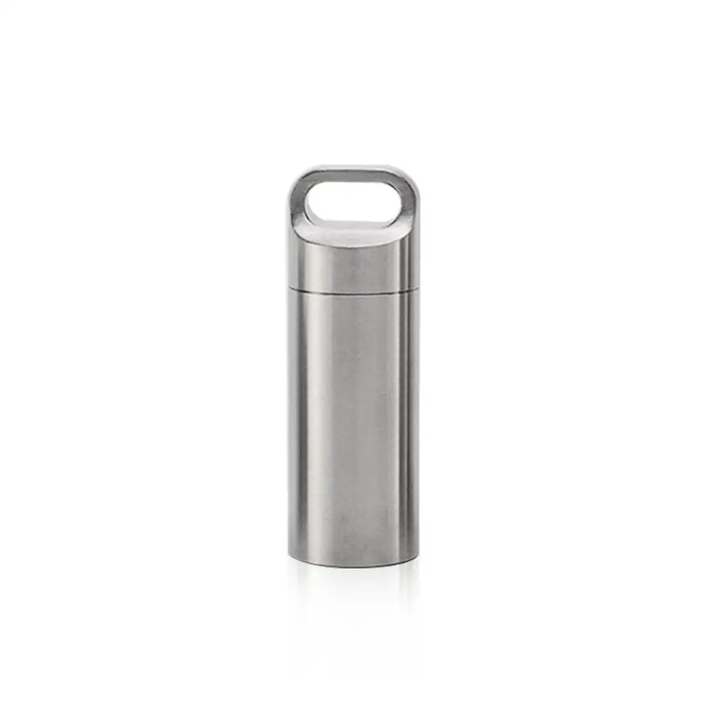 Waterproof Capsule Shape Aluminum Pill Case Keychain Outdoor Pocket Holder Container Delicate Seal Medicine Organizer Box | Спорт и