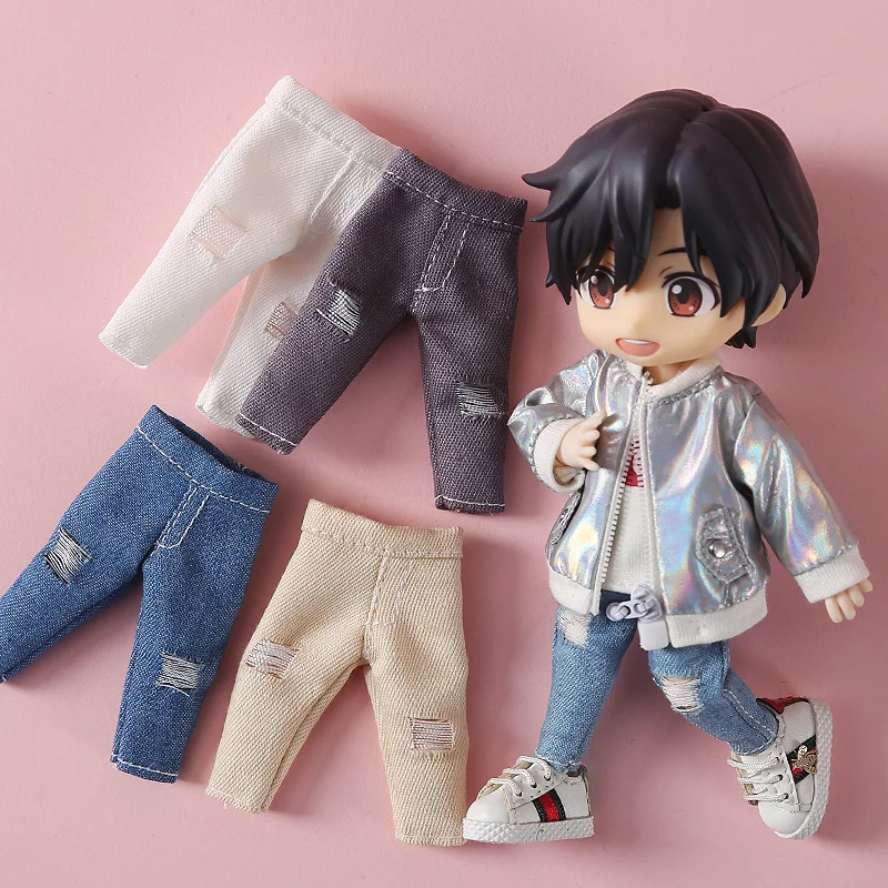 Ob11 детская одежда 1/12 BJD красота узел свинка рваные джинсы брюки ГСК простая P9