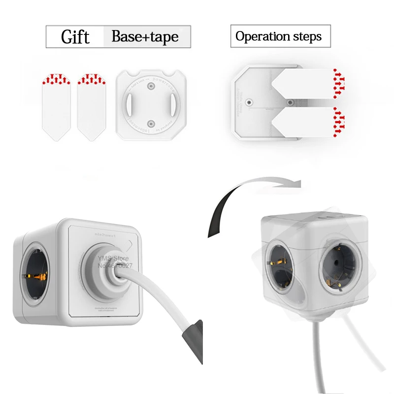 Sopend Power Strip Smart Home cube штепсельная вилка европейского стандарта 2 USB 5 в 3 1 а с