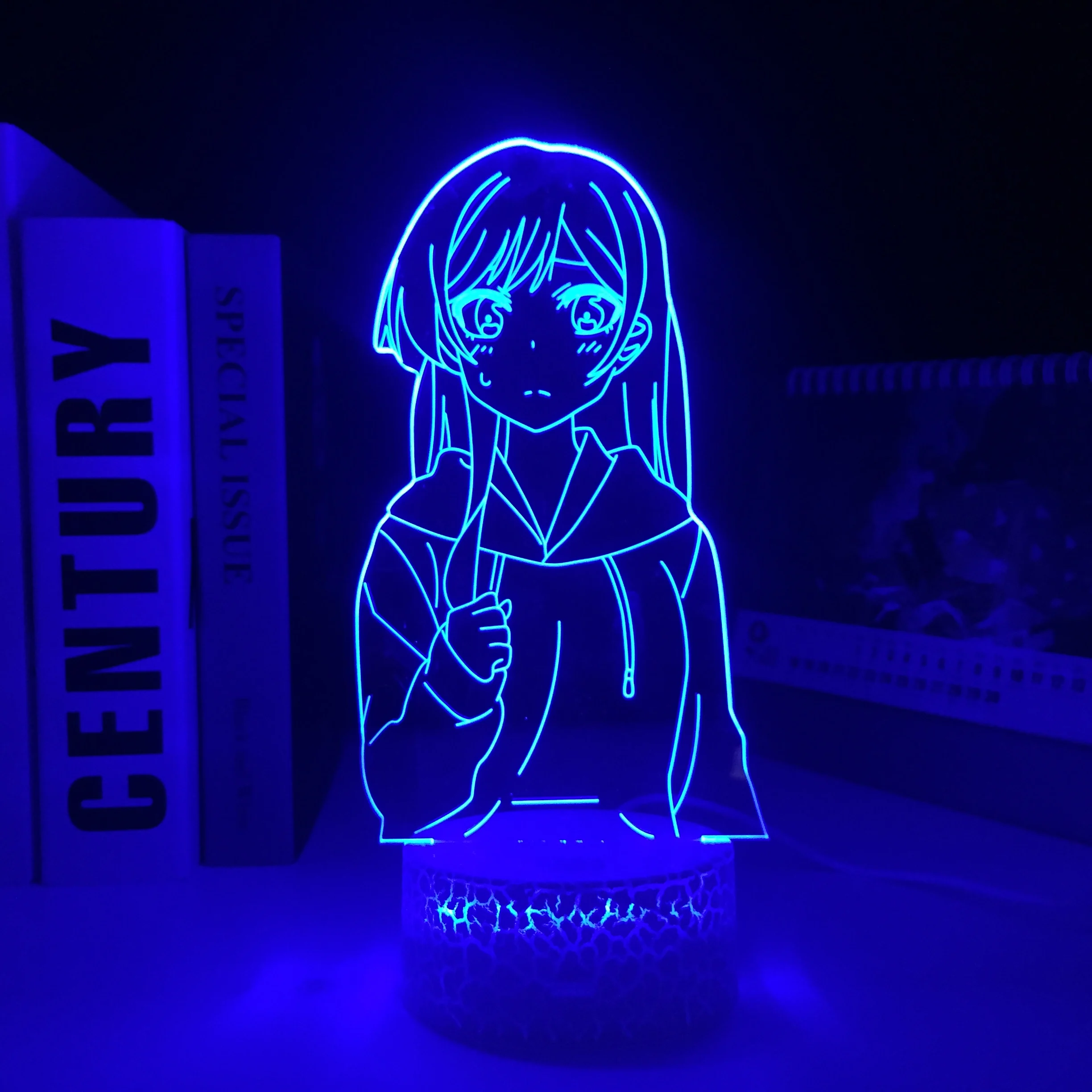 

KANOJO MO KANOJO Anime LED White Base Night Light for Birthday Gift Bedroom Decorative Nightlight 3D Table Light Dropshipping