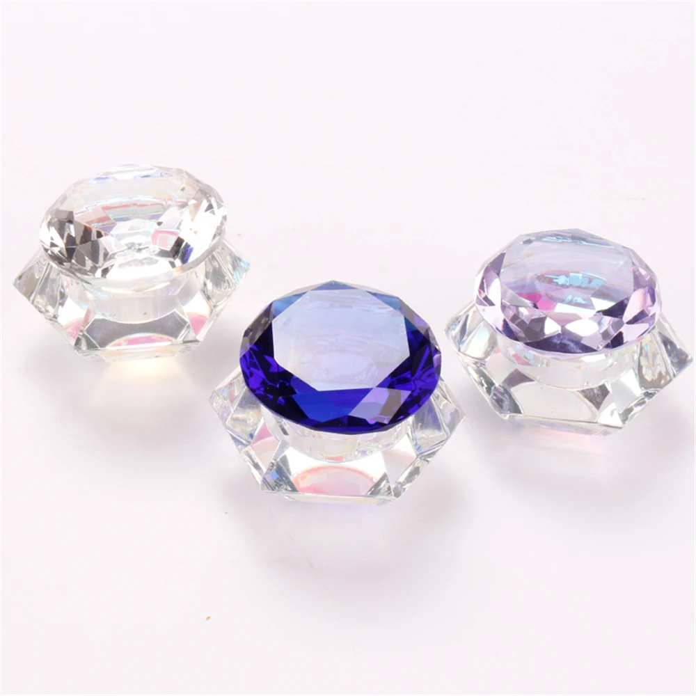 Diamond Lid Colorful Glasses Crystal Cup for Acrylic Powders Liquids Manicure Tool Nail Cups Dish Lid Bowl Holder Tools