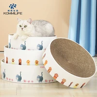 round cat scratcher bed durable cat scratch board corrugated paper cat scratcher cushion toys for cats below 10kg cat supplies
