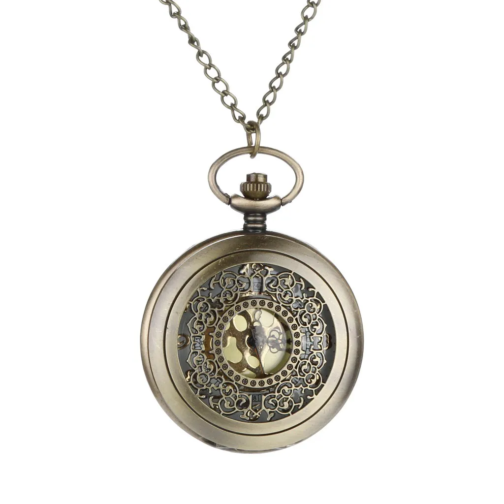 

New Luxury Fashionable casual Personalized Pattern Steampunk Vintage Quartz Roman Numerals Pocket Watch Мужские кварцевые часы
