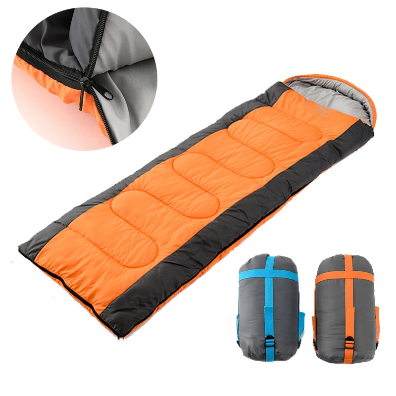 

1 PC Camping Sleeping Bag Splicing Zipper Sleeping Bag 4 Season Outdoor Waterproof Hiking envelope Sleeping Bag 220x75cm