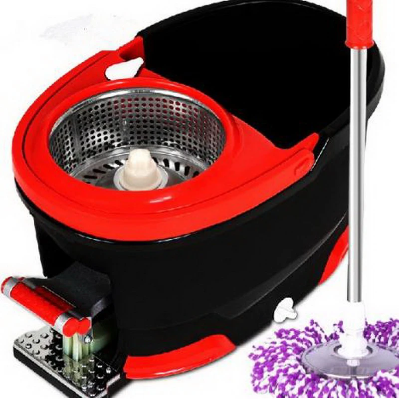 

150601/Living home cleaning tools Stainless steel magic Spin Mop Explosion-proof double rotating rotary 360 Degree mop Bucket