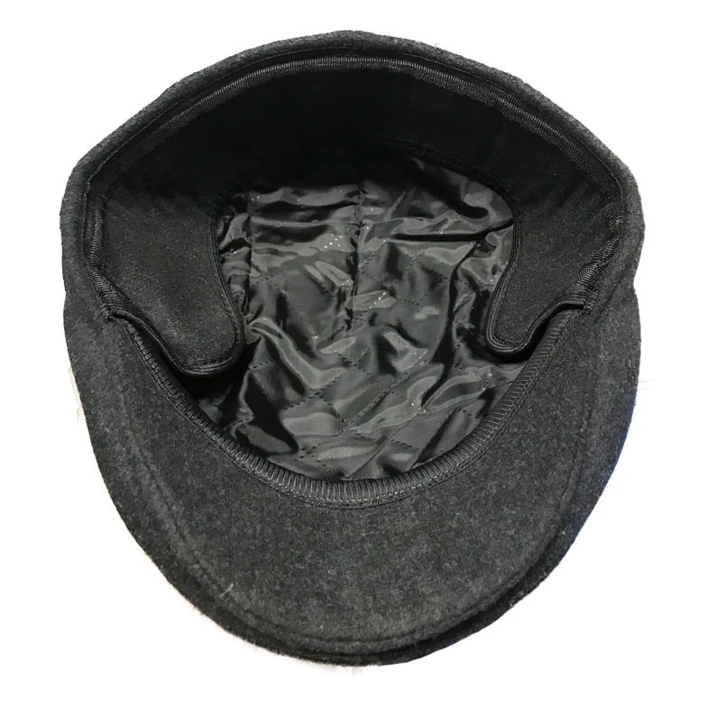 Мужской зимний однотонный черный берет шапка для папы модные шапки Классический