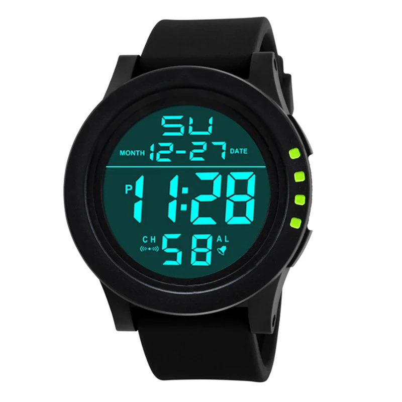 

Fashion Mens Watch Soft Silicone Strap Sport Watches For Men Luxury Brand Luminous Led Digital Wristwatches Canlendar Male Clock