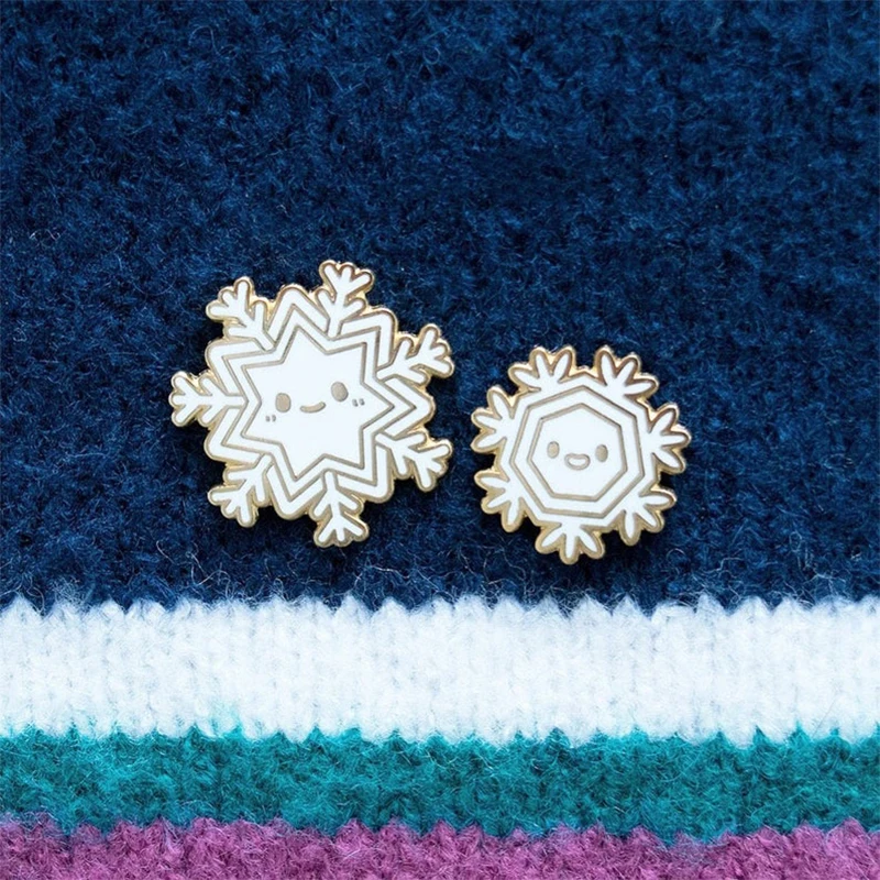 

Super Cute Snowflakes Enamel Pin Set Badge These two snowy besties are ready and excited to enjoy winter with you