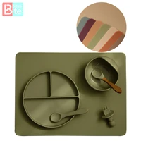 2021 fashion baby silicone placemat baby kid heat resistant mat heat resistant silicone table mat baby dining table pads