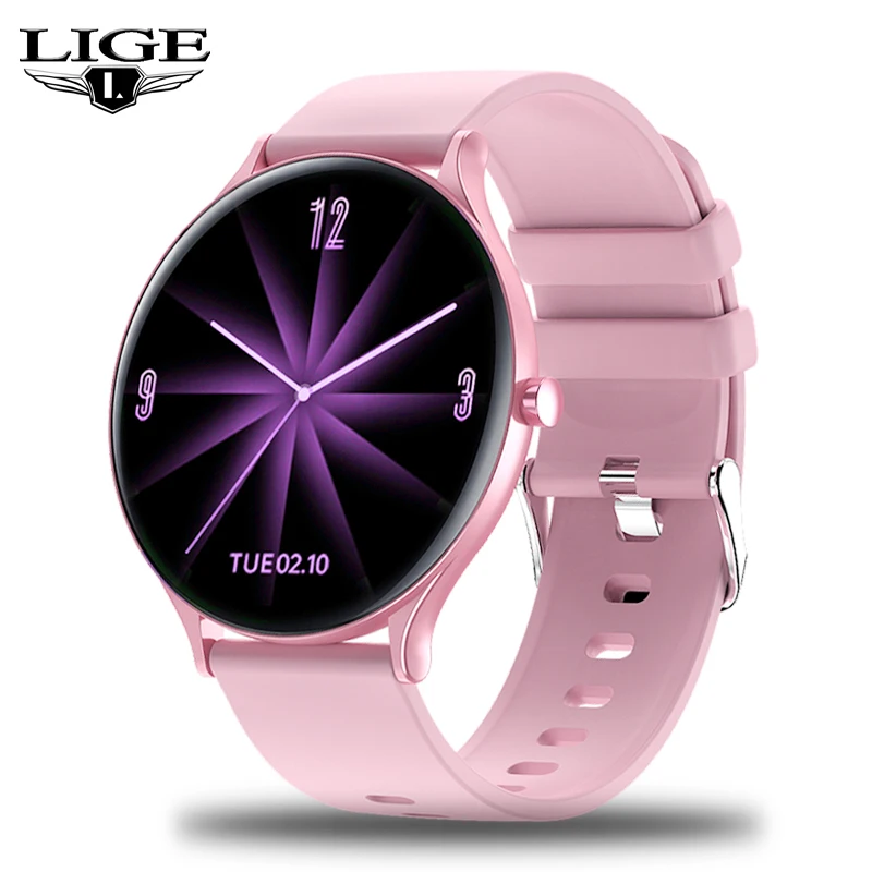 LIGE 2020 Новые смарт часы с полным сенсорным экраном женские модные пульсометр