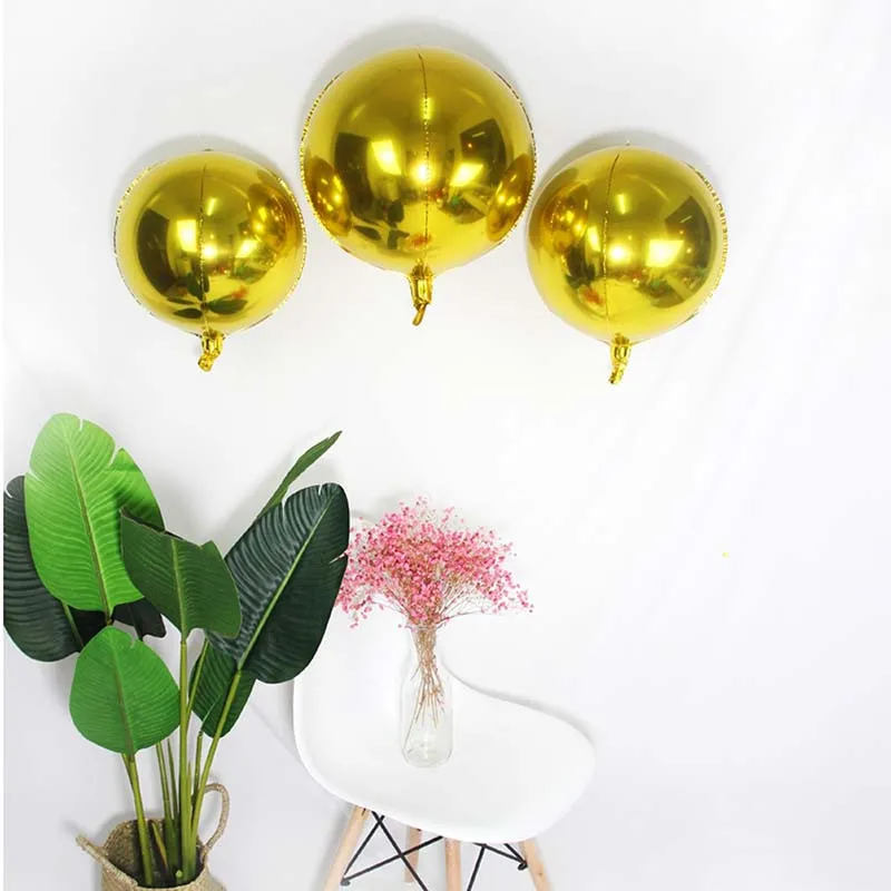 Круглые круглые шары из алюминиевой фольги вечерние 22 дюйма 5 шт. зеркальный шар