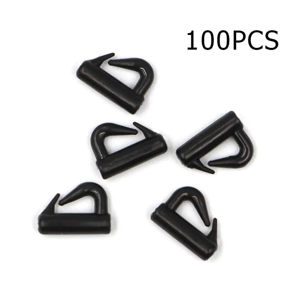 

100pcs Speed Clevis Quick Change Spinner 13mm Plastic Black Fishing Terminal Tackle Accessories D-ring