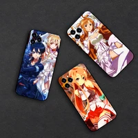 cute anime sword art online silicone phone case for iphone x xr xs 11 12 13 mini pro max 2020 se 6s 7 8 plus matte cover shell