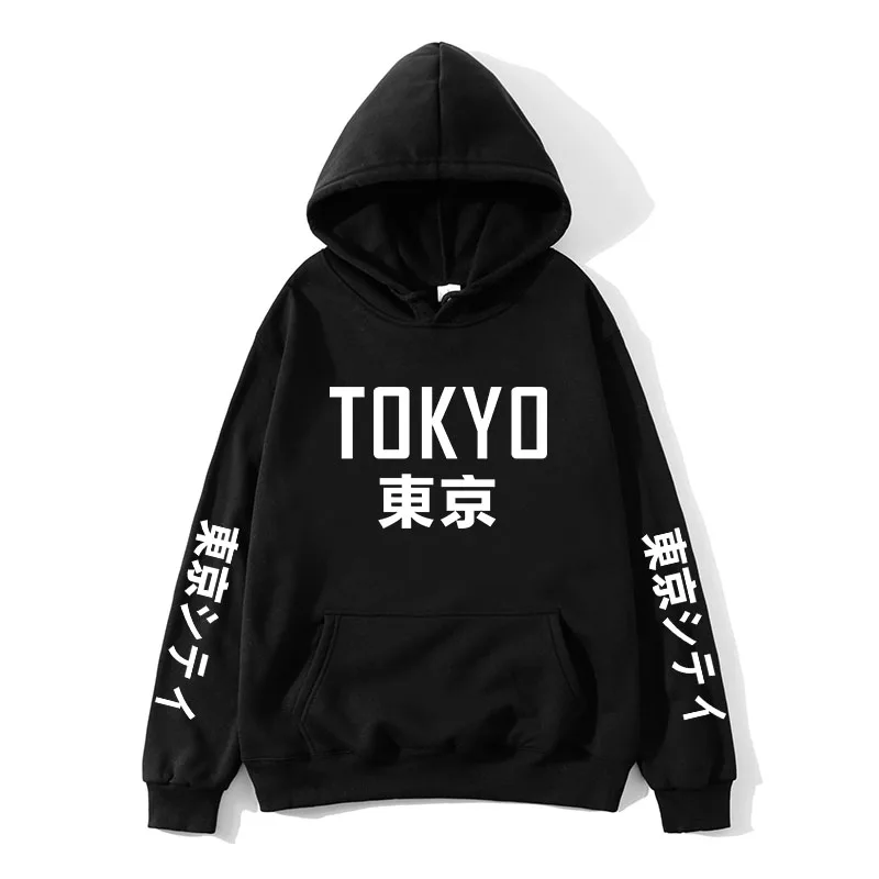 2020 New Japan Harajuku Hoodies Tokyo City Printing Pullover Sweatshirt Casual Hip Hop Streetwear off white Male Tops 3XL | Мужская