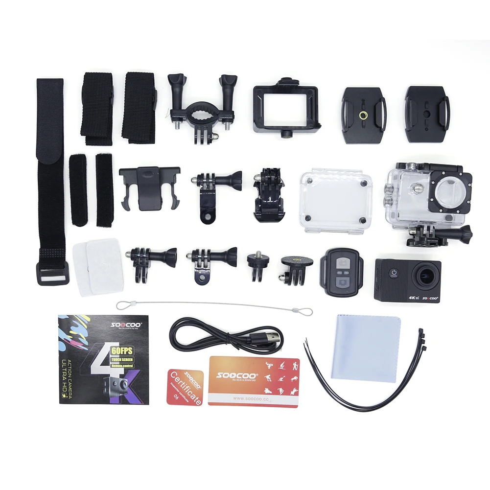 

WiFi 4K Action Camera with 2 inch LCD Touch Display 30ATM Waterproof Sport DV for Outdoor Sightseeing Accessories