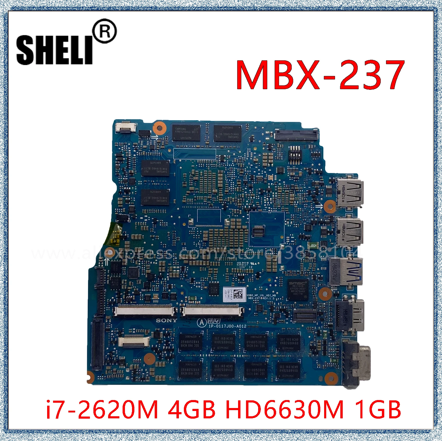 SHELI для Sony VPCSE MBX-237 материнская плата ноутбука с процессором I7-2620M 4 ГБ ОЗУ HD6630M 1 GPU