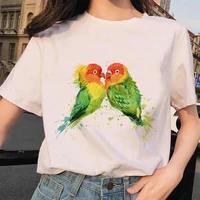 women 2020 parrot print fashion aesthetic painting vintage summer shirt ladies womens t shirts top t graphic female tee t shirt