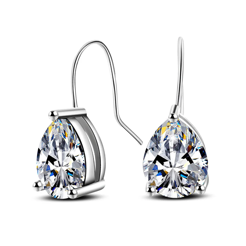 Серьги корейские модные серьги для женщин Свадебные с камнями Rhod Цвет Ювелирные