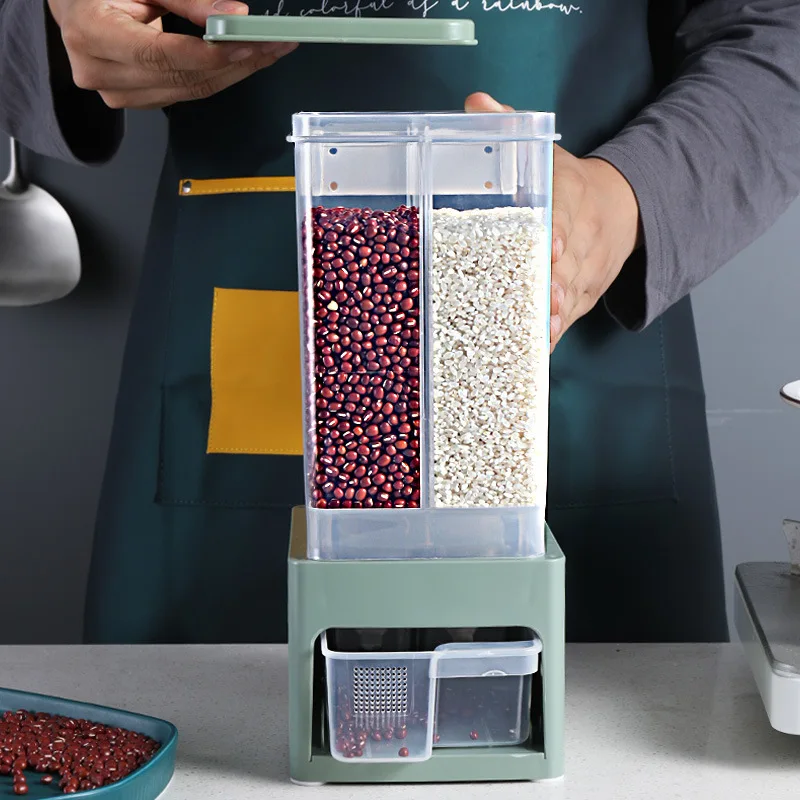 

Household Kitchen Grain Isolation Barrel Net Red Wall-Mounted Rice Storage Barrel Moisture-Proof Dust-Proof Grain Storage Box