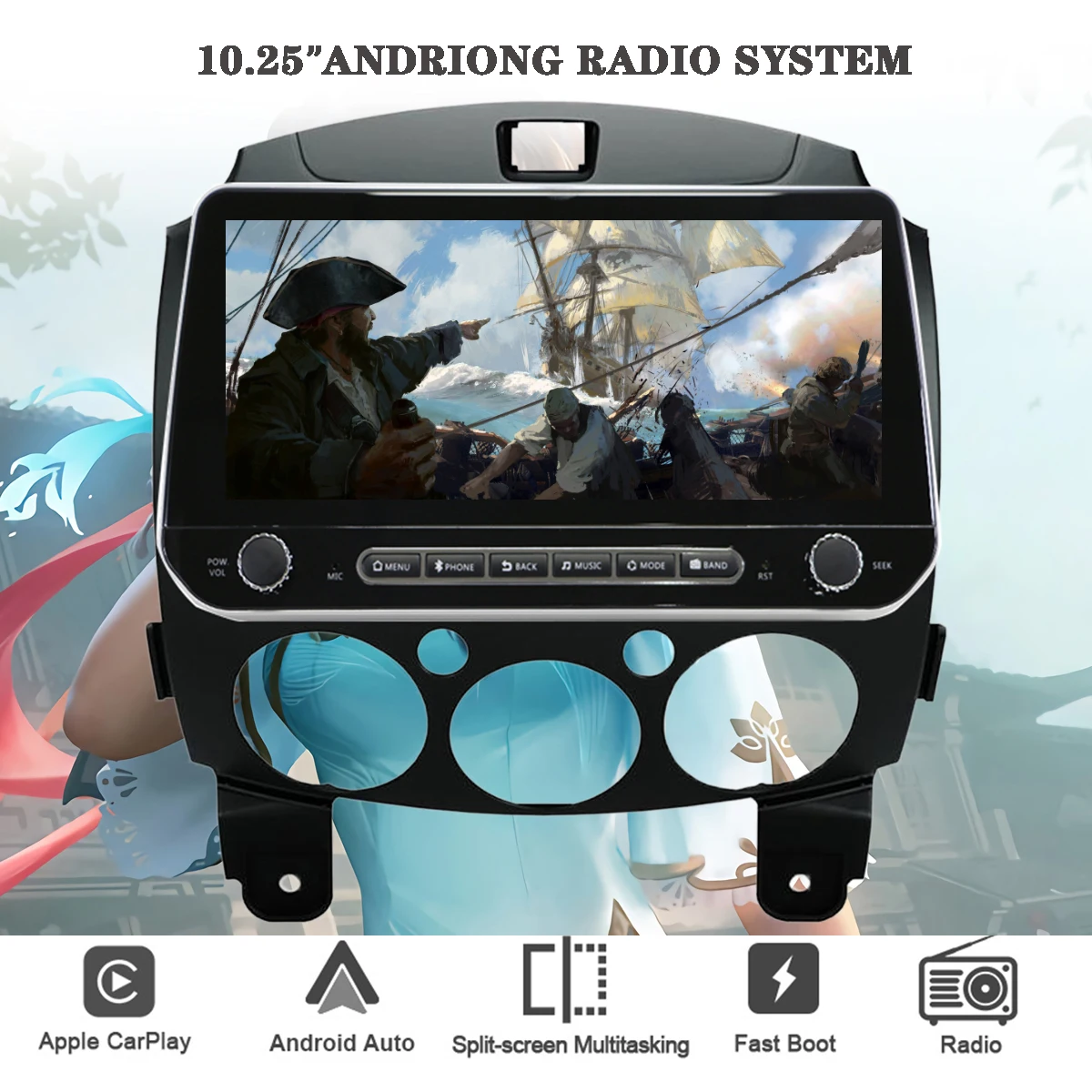 

For Mazda 2 2007-2014 Android 11 8G 128G Car Radio Head Unit Multimedia GPS Navigation Stereo Tape recorder Carplay DSP RDS BT