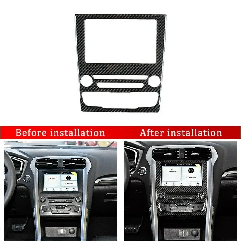 Углеродное волокно стиль GPS навигация панель Накладка для Ford Fusion Mondeo 2013 2014 2015 2016