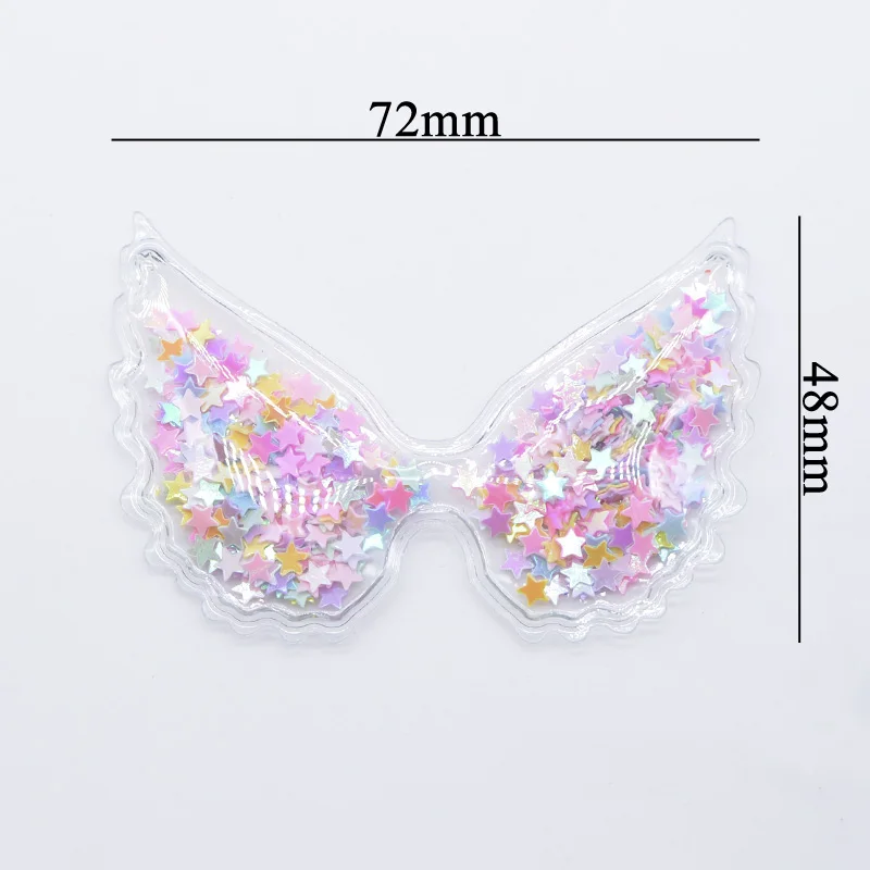 10 шт./лот 72 мм прозрачная пвх аппликация с ангельским крылом для рукоделия